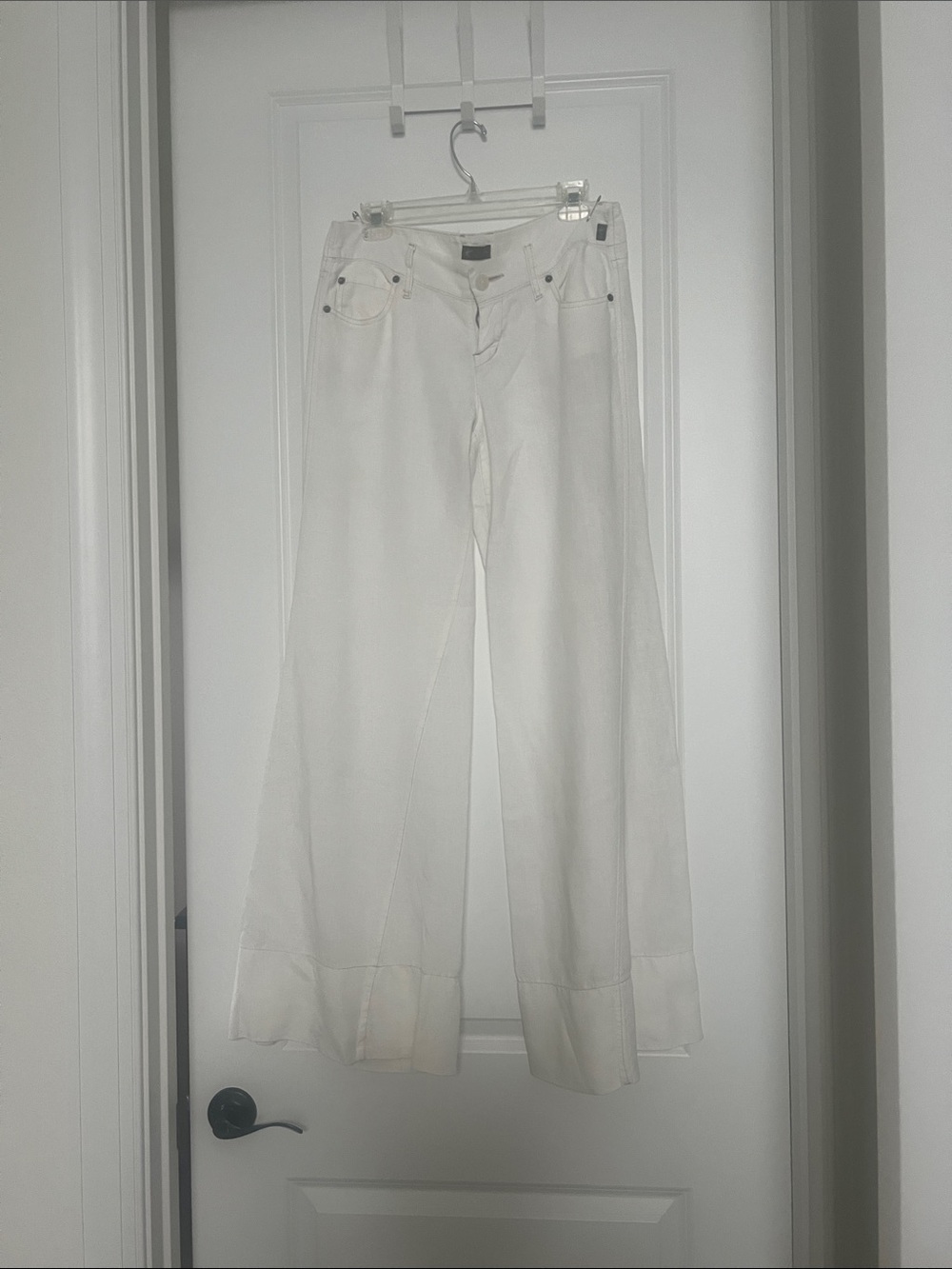Anthropologie Wide-Leg White Jeans